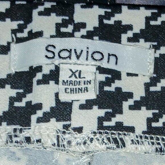 Savion Houndstooth print leggins, black & white skinny leg cut, high rise waist - Picture 2 of 7